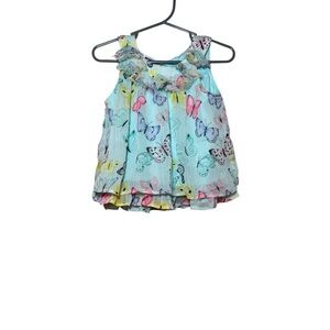 Blueberi Boulevard Baby Girl Set with Butterfly Tank Bike Short Size 18 Month